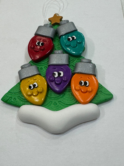 Tree with Christmas Lights 2 Adults 3 Children Tree with Christmas Lights 2 Adults 3 Children