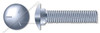 1/2"-13 X 1-1/2" Carriage Bolts, Round Head, Square Neck, Full Thread, Grade 5 Steel, Zinc