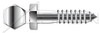 1/2" X 9" Lag Screws, Hex Head, Stainless Steel