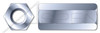1/2"-13 Hex Coupling Nuts, Zinc Plated Steel