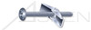 1/8" X 4" Toggle Bolts and Wings, Mushroom Head, Combination Slot/Phillips Drive, Steel
