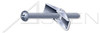 1/4" X 4" Toggle Bolts and Wings, Round Head, Combination Slot/Phillips Drive, Steel