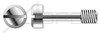 #10-32 X 29/32" Captive Panel Screws, Style 6, Cheese Head, Slotted Drive, Stainless Steel