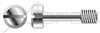 #6-32 X 21/32" Captive Panel Screws, Style 6, Cheese Head, Slotted Drive, Stainless Steel