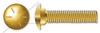 1/2"-13 X 1-1/2" Carriage Bolts, Round Head, Square Neck, Full Thread, Grade 8 Steel, Yellow Zinc