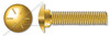 5/16"-18 X 4" Carriage Bolts, Round Head, Square Neck, Full Thread, Grade 8 Steel, Yellow Zinc