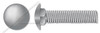 1/2"-13 X 1" Carriage Bolts, Round Head, Square Neck, Full Thread, A307 Steel, Hot Dip Galvanized