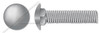 1/2"-13 X 3-1/2" Carriage Bolts, Round Head, Square Neck, Full Thread, A307 Steel, Hot Dip Galvanized