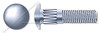 1/4"-20 X 1" Carriage Bolts, Round Head, Ribbed Neck, Part Thread, A307 Steel, Zinc