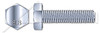 M12-1.25 X 45mm DIN 961, Metric, Hex Head Cap Screws Bolts, Fine Thread, Full Thread, Class 8.8 Steel, Zinc Plated