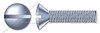 M6-1.0 X 40mm DIN 964 / ISO 2010, Metric, Machine Screws, Oval Slot Drive, Full Thread, Class 4.8 Steel, Zinc Plated