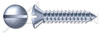 M3.5 X 13mm DIN 7973 / ISO 1483, Metric, Self-Tapping Sheet Metal Screws, Oval Slot Drive, Full Thread, Steel, Zinc Plated