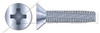 M6 X 25mm Thread Cutting Screws, Flat Countersunk Head with Phillips Drive, Zinc Plated Steel, DIN 7516 Type D