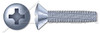 M5 X 25mm Thread Cutting Screws, Oval Countersunk Head with Phillips Drive, Zinc Plated Steel, DIN 7516 Type E
