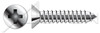 M6.3 X 38mm DIN 7982 / ISO 7050, Metric, Self-Tapping Sheet Metal Screws, Flat Phillips Drive, Full Thread, A2 Stainless Steel