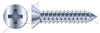 M2.9 X 22mm DIN 7982 / ISO 7050, Metric, Self-Tapping Sheet Metal Screws, Flat Phillips Drive, Full Thread, Steel, Zinc Plated