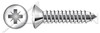 M6.3 X 70mm DIN 7983 / ISO 7051, Metric, Self-Tapping Sheet Metal Screws, Oval Phillips Drive, Full Thread, A2 Stainless Steel