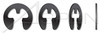 M2.3 DIN 6799, Metric, E-Retaining Rings, Spring Steel, Phosphate Coated