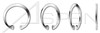 M100 DIN 472, Metric, Internal Retaining Rings, Stainless Spring Steel