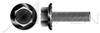 M8-1.25 X 20mm Metric, Flange Screws, Hex Washer Head, RIPP, Locking Ribs, Class 10.9 Steel, Black