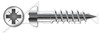 M6 X 60mm DIN 7996, Metric, Wood Screws, Round Pozidriv Alternative Drive, A2 Stainless Steel