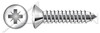 M4.8 X 60mm DIN 7983 / ISO 7051, Metric, Self-Tapping Sheet Metal Screws, Oval Pozidriv Alternative Drive, Full Thread, A2 Stainless Steel