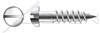 M5 X 20mm DIN 96, Metric, Wood Screws, Round Slot Drive, A4 Stainless Steel