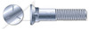 5/8"-11 X 1-3/4" Plow Bolts, Flat Head, #3 Head, Grade 5 Steel, Zinc
