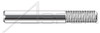 M5-0.8 X 40mm Slotted Set Screws, Partially Threaded, DIN 427 / ISO 2342, AISI 303 Stainless Steel (18-8)