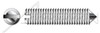 M10-1.5 X 12mm DIN 553 / ISO 7434, Metric, Slotted Set Screws, Cone Point, A4 Stainless Steel