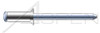M4.8 X 12mm ISO 15984, Metric, Blind Rivets, Flat Countersunk Head, Grooved Mandrel, A2 Stainless Steel