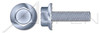 1/4"-20 X 2-3/4" Flange Screws, Hex Washer Head, Locking Serrations, Full Thread, Steel, Zinc Plated