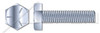 1"-8 X 3-1/2" Hex Tap Bolts, Full Thread, Grade 5 Steel, Zinc