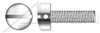 #10-24 X 3/4" Machine Screws, Fillister Drilled Head with Slotted Drive, Coarse Threading, 18-8 Stainless Steel, MS35275 Rev.B, DFARS