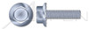 #6-32 X 1" Hex Flange Screws with Locking Serrations, Fully Threaded, Zinc Plated Steel