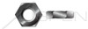 1/4"-20 Hex Jam Nuts, Thin Type, Black Zinc Plated Steel