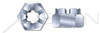1/4"-20 Slotted Castle Nuts, Zinc Plated Steel