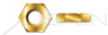 1/4"-28 Hex Jam Nuts, Thin Type, Yellow Zinc Plated Steel