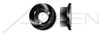 #10-24 Hex Flange Nuts with Locking Serrations, Steel, Black Oxide