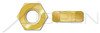 7/16"-14 Heavy Hex Jam Thin Nuts, Brass