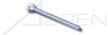 1/4" X 5" Standard Cotter Pins, Extended Prong, Chisel Point, Steel, Zinc Plated