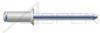 5/32", Grip=0.25"-0.37" Blind Rivets, Countersunk Head, Aluminum Body / Steel Pin