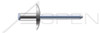1/8", Grip=0.25"-0.31" Blind Rivets, Stainless Steel Body / Steel Pin, Large Flange, Dome Head