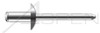 5/32", Grip=0.18"-0.25" Blind Rivets, Stainless Steel Body / Stainless Steel Pin, Dome Head