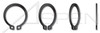 0.312" External Retaining Rings, SAE 1060-1090 Carbon Steel, Phosphate Coated