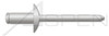 3/16", Grip=0.37"-0.50" Blind Rivets, Aluminum Body and Pin, Dome Head