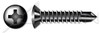 #8 X 1-1/4" Self-Drilling Screws, Oval Phillips Drive, Steel, Black Oxide and Oil