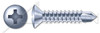 #10 X 1-1/4" Self-Drilling Screws, Oval Phillips Drive, Steel, Zinc Plated and Baked