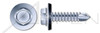 #10 X 1-1/4" Sheet Metal Self Tapping Screws with Drill Point, Indented Hex Washer Head with Sealing Washer, Steel, Zinc Plated and Baked