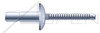 3/16", Grip=0.062"-0.437" Structural Rivets, Protruding Head, Steel, Zinc Plated